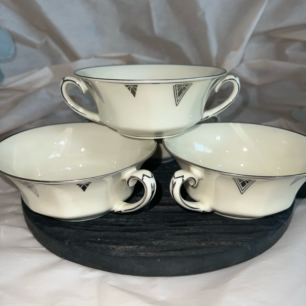 Vintage Community China Bavaria-Deauville Soup Bowls/Art Deco/Set of 4